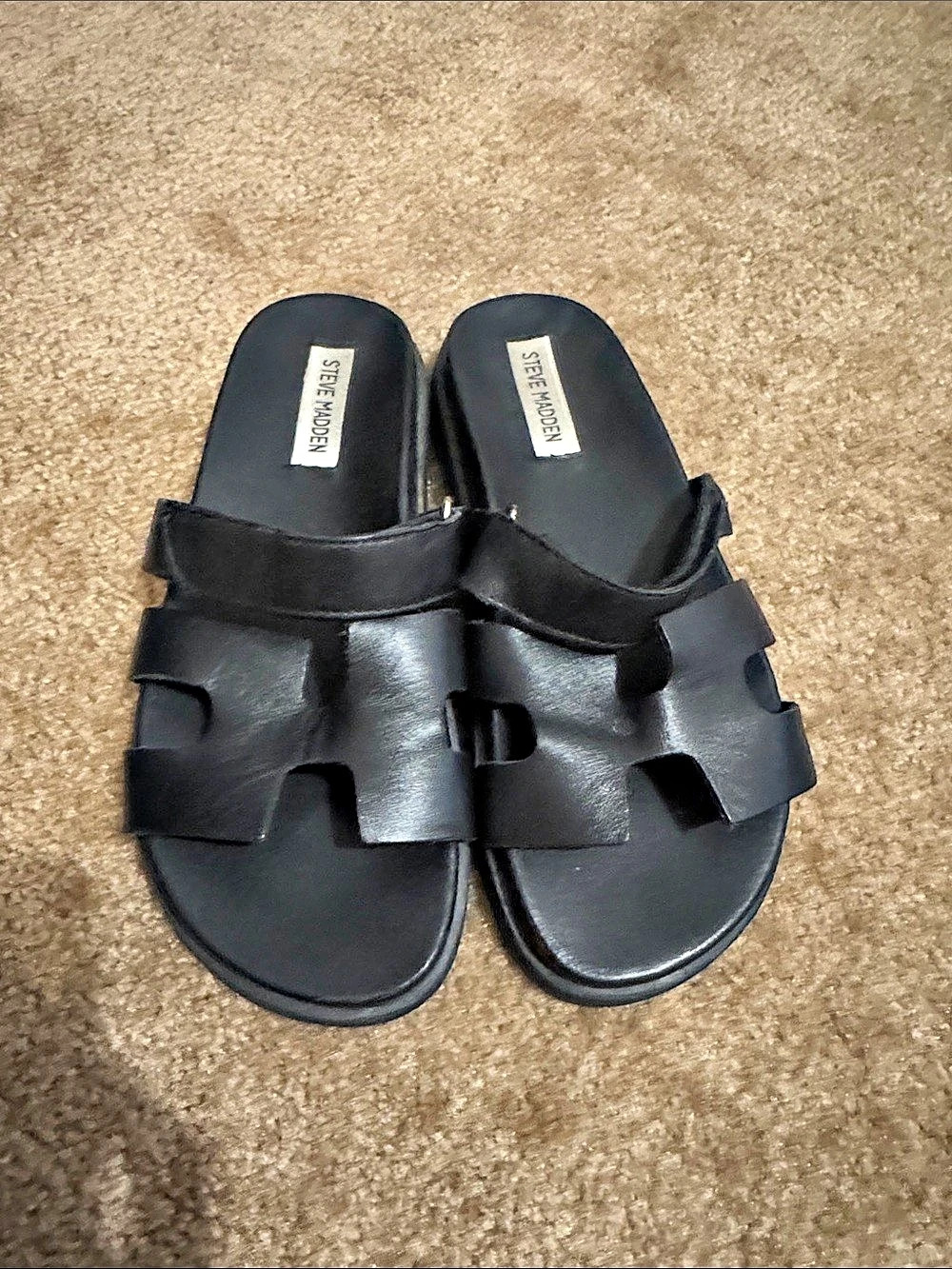 Steve Madden Hadyn Black Slide Sandals
